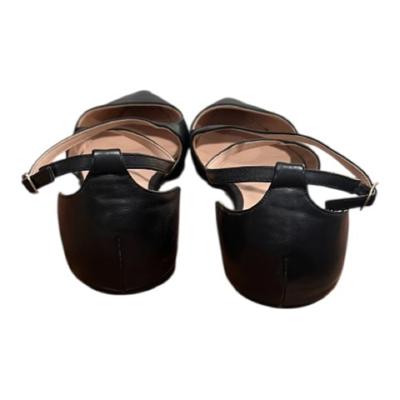 JG Women’s Black Flats Size 12 | Cross Strap Vegan Leather Shoes - Picture 2 of 2